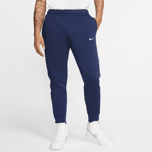 Nike Sportswear Fleece Joggers Sweatpants Navy Tapered Leg Mens M 716830 410 - Picture 1 of 11